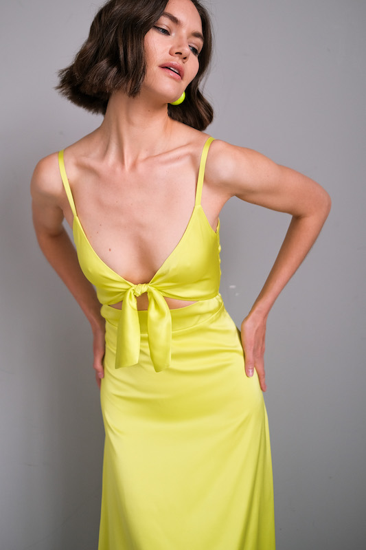 Платье комбинация с завязками