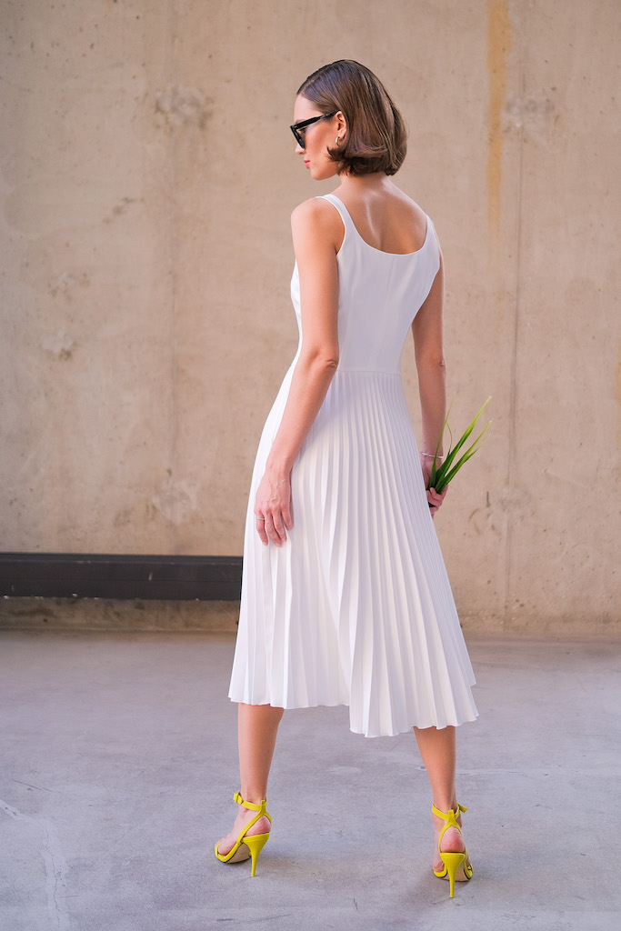 Платье миди гофре 