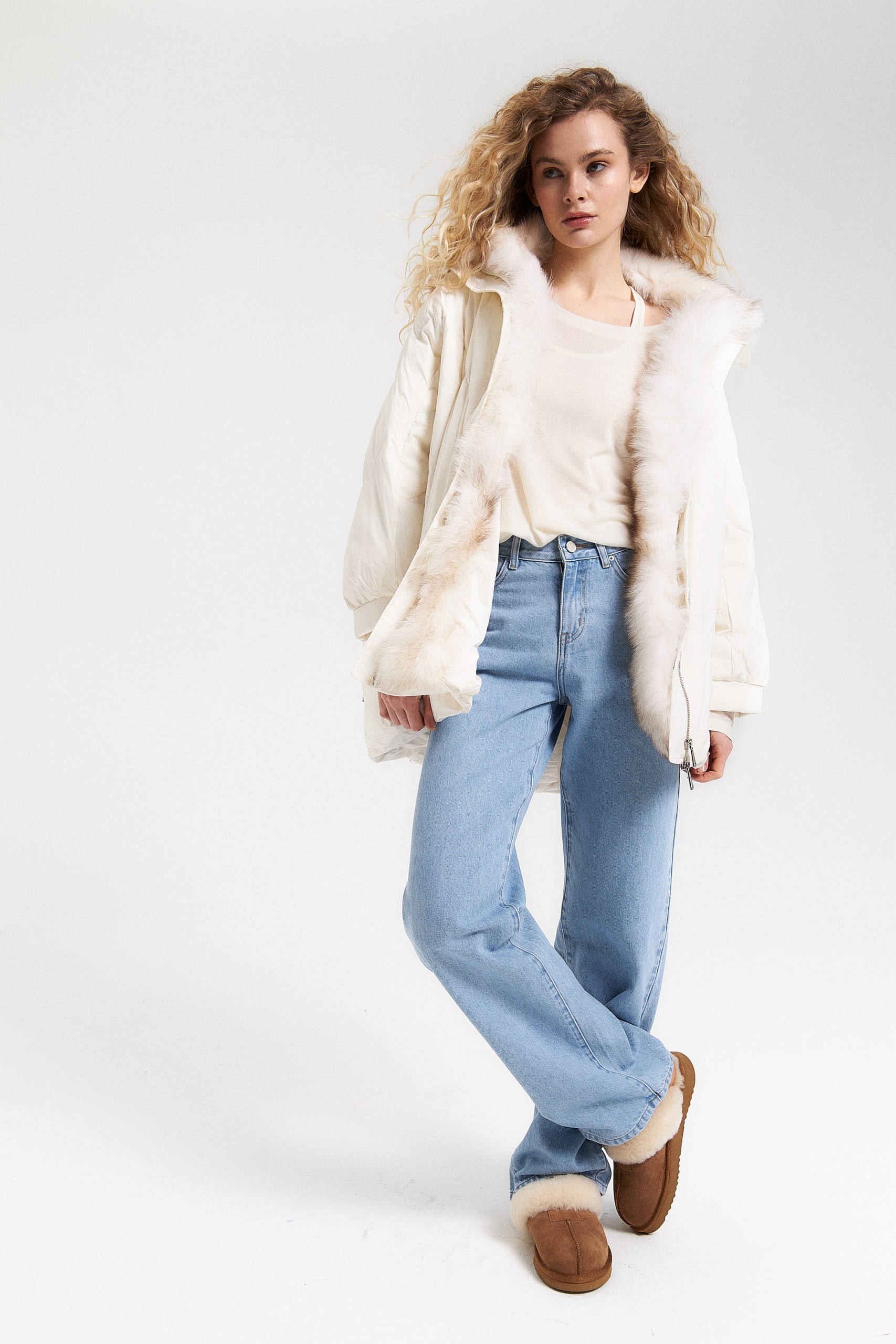 Куртка с пушистым воротником