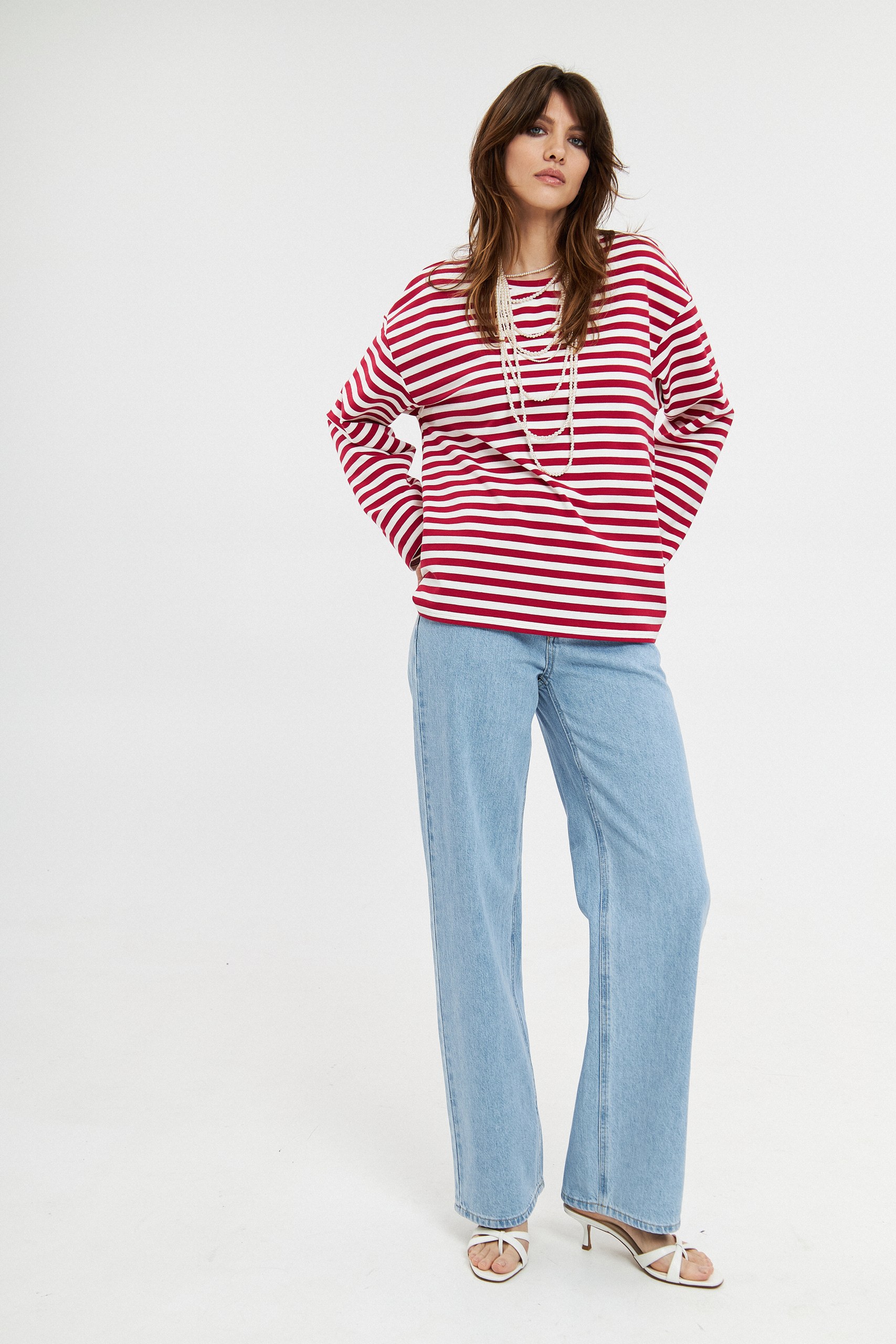 Лонгслив в полоску