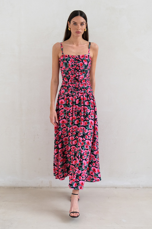 Платье макси на бретелях