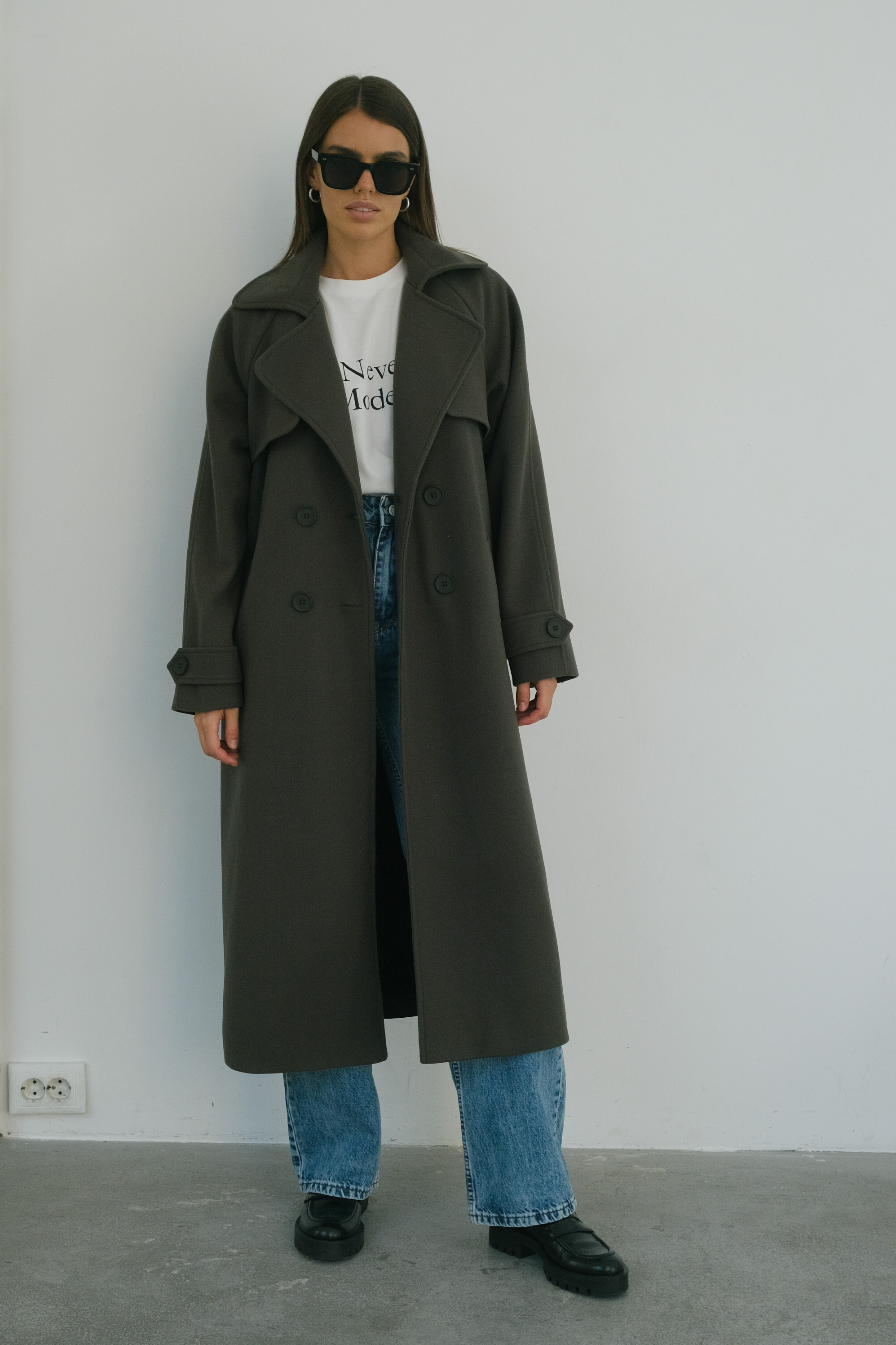 Пальто хаки