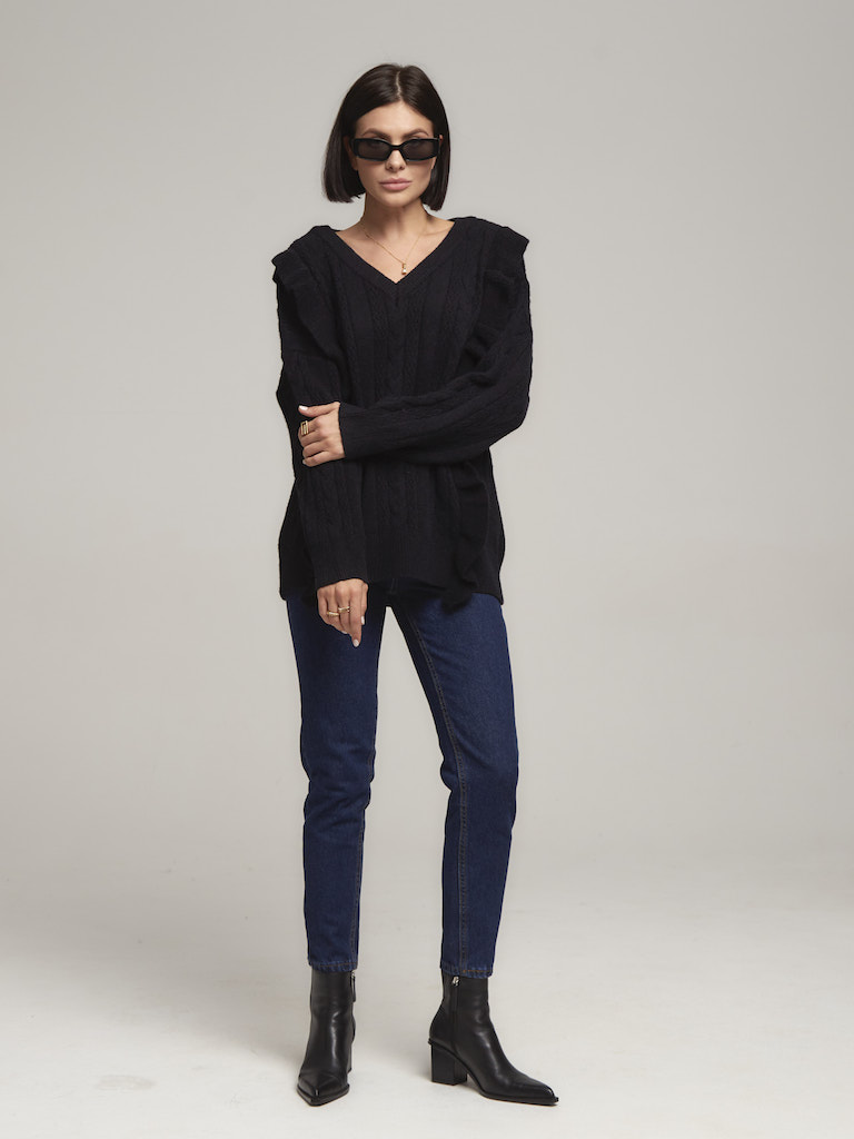 Свитер удлиненный с крылышками 