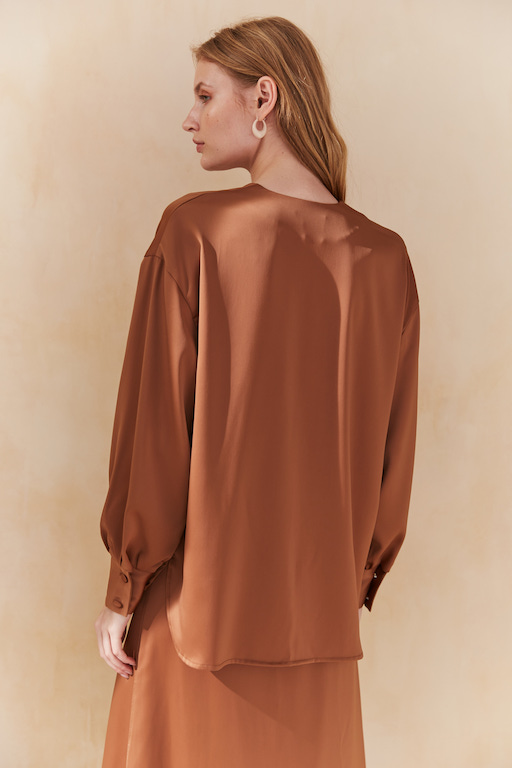 Блуза терракотовая