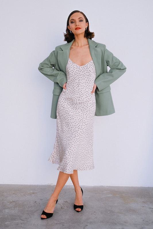 Платье комбинация в горох