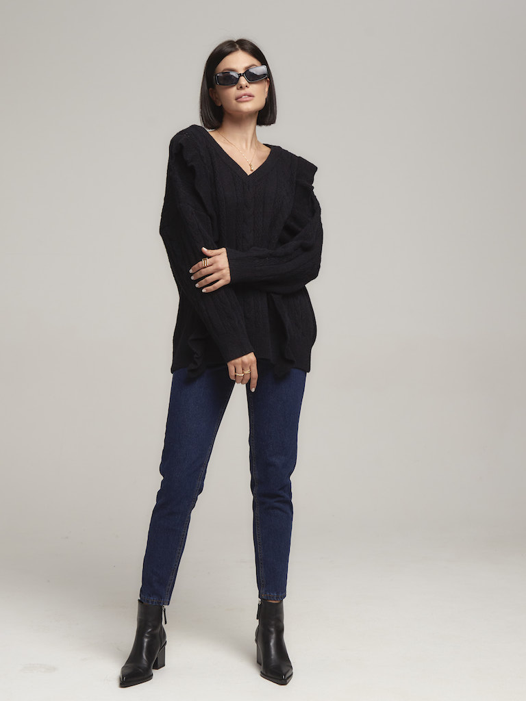 Свитер удлиненный с крылышками 