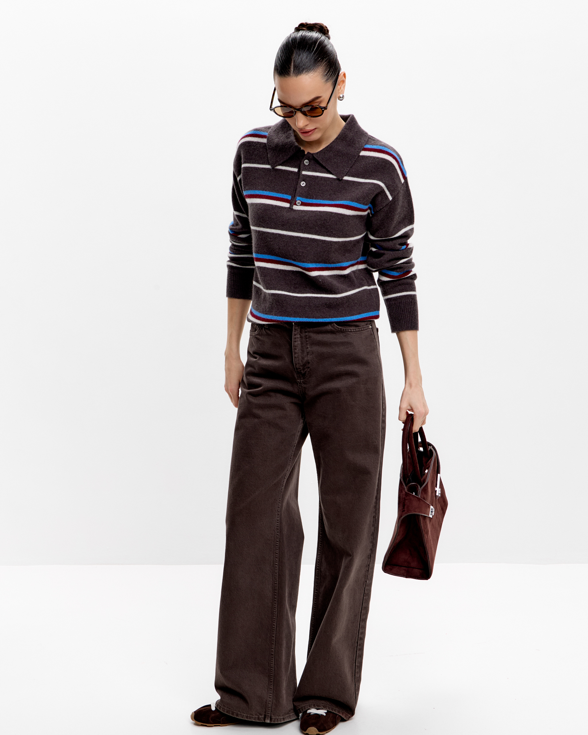 Поло трикотажное в полоску