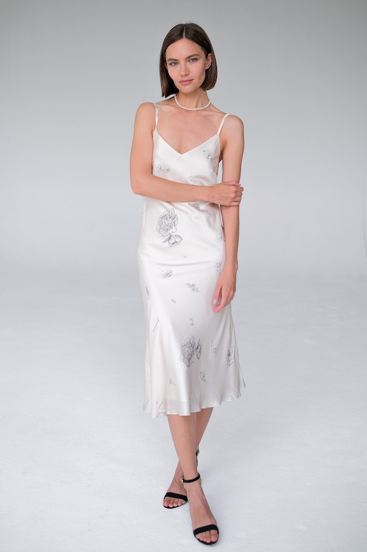 Платье комбинация принт тату