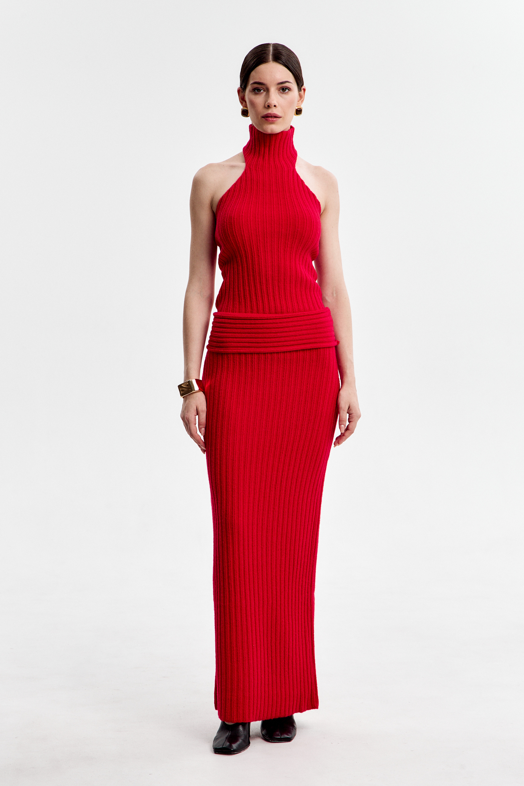 Костюм трикотажный с топом и юбкой макси