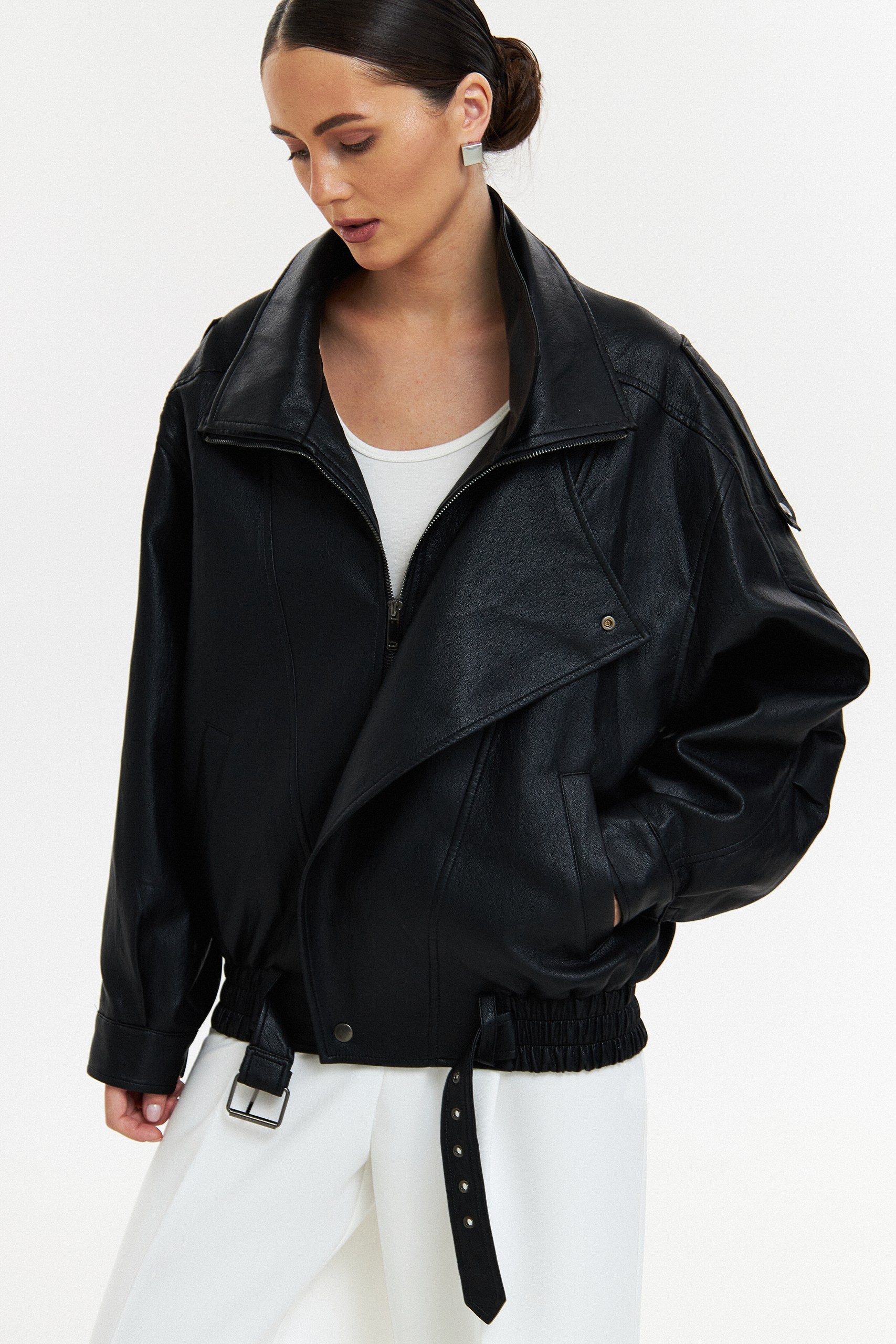Куртка oversize из эко кожи