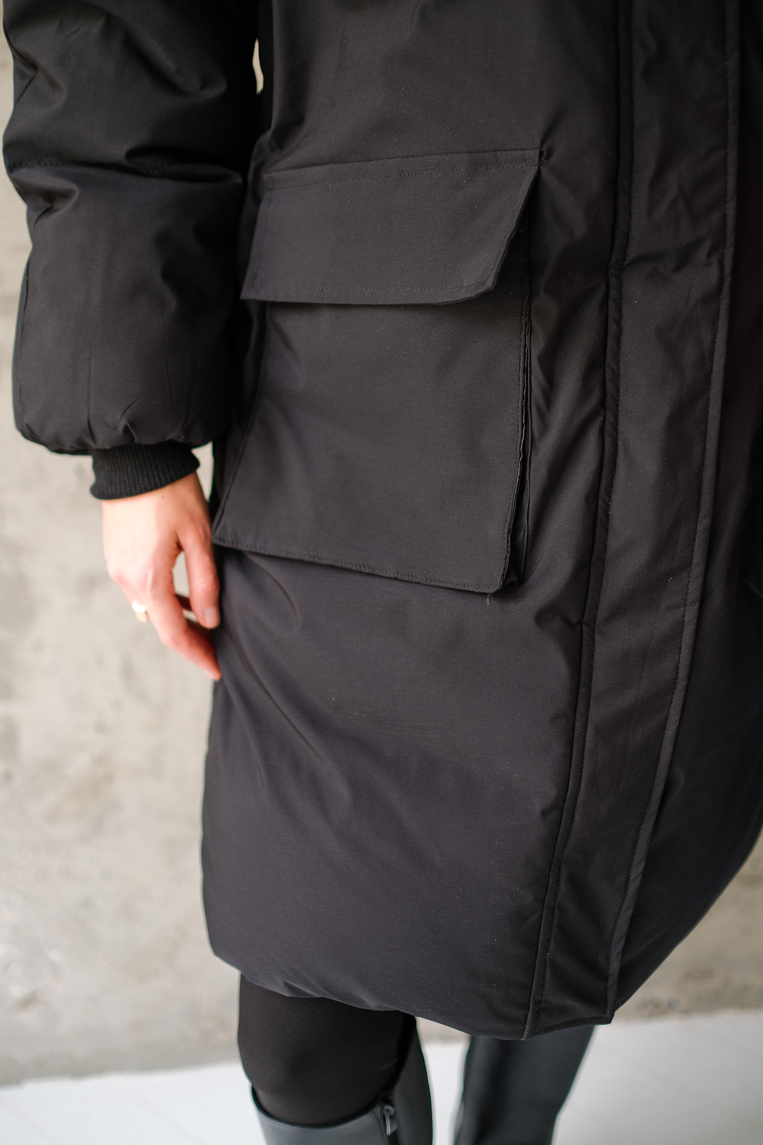 Куртка удлиненная с капюшоном 