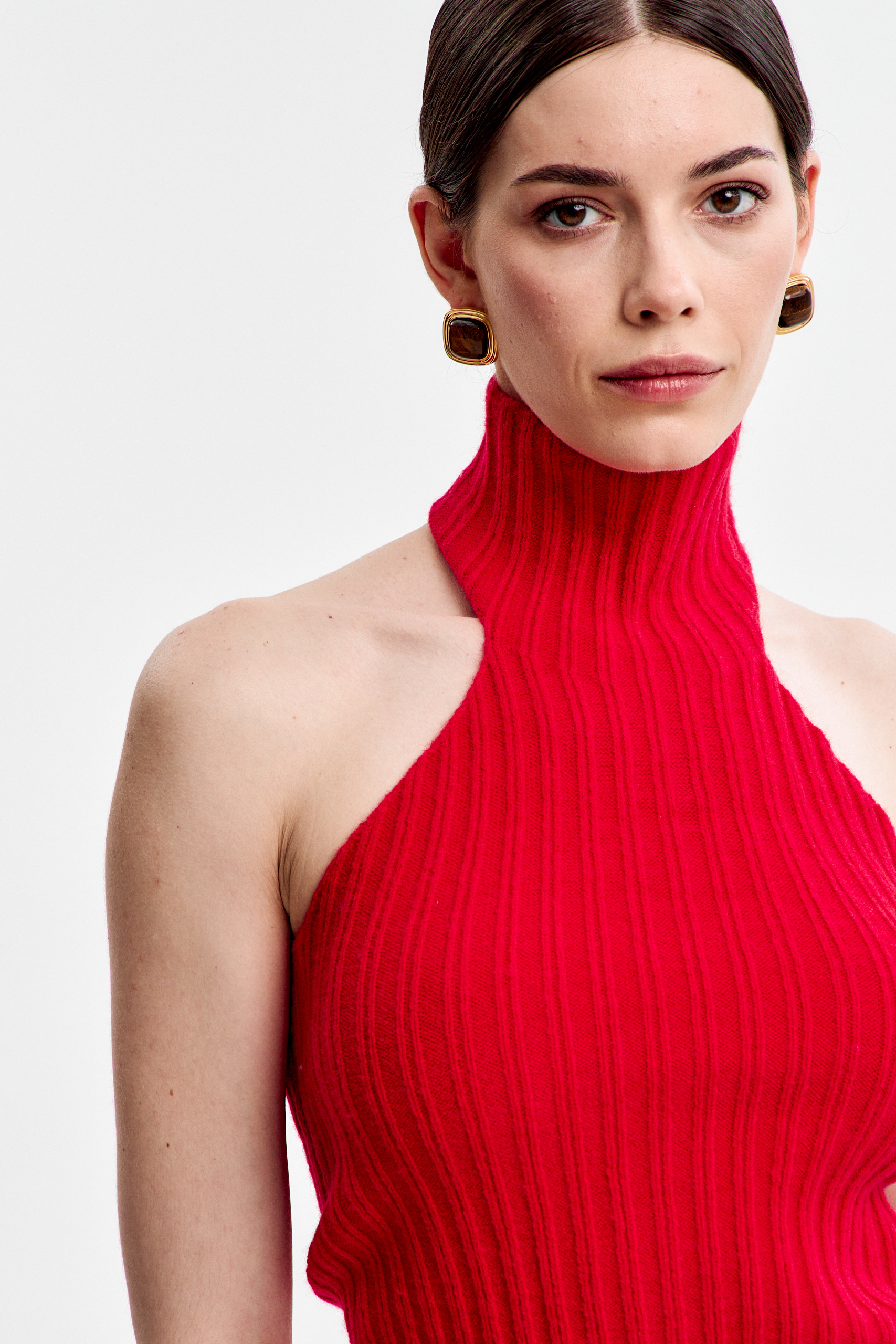 Костюм трикотажный с топом и юбкой макси