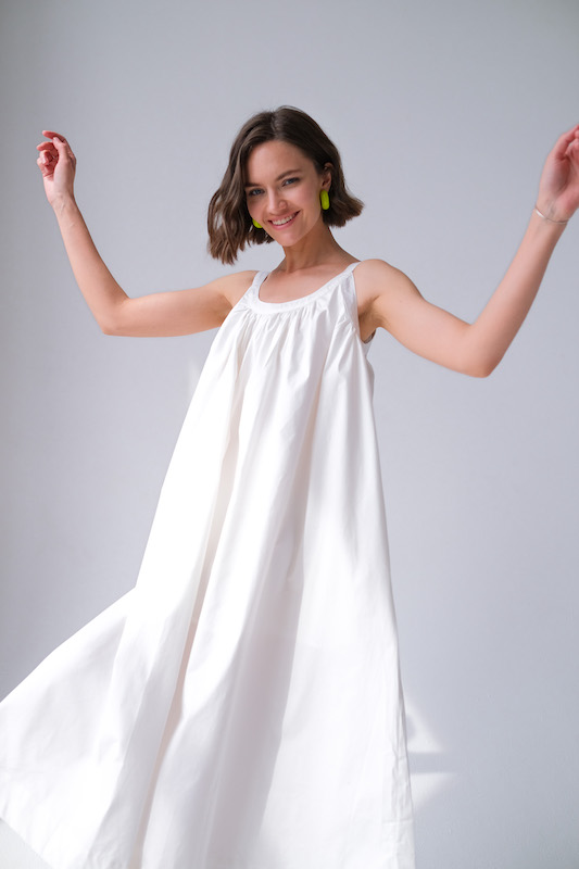 Сарафан из хлопка белый