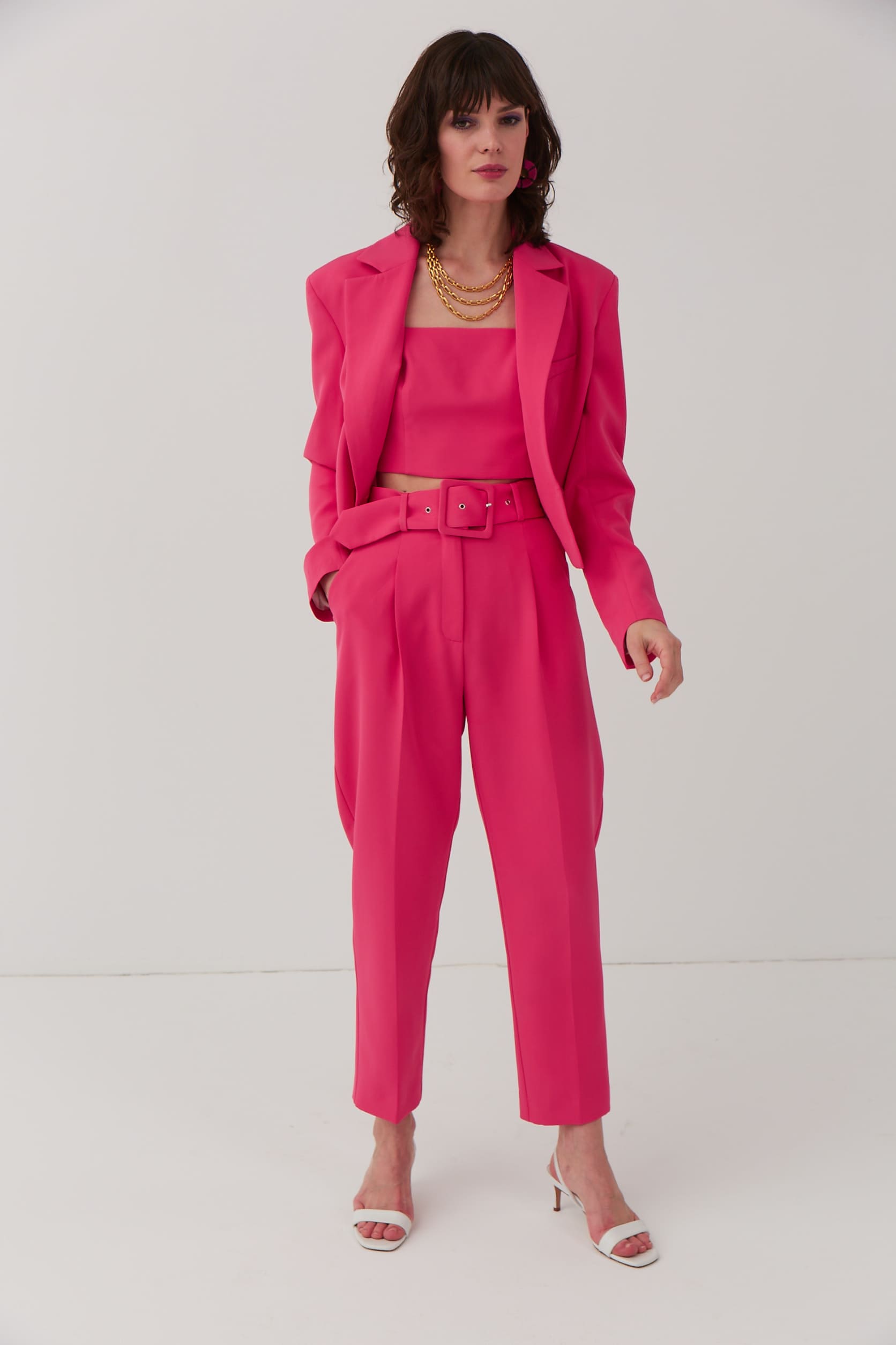 Жакет фуксия короткий