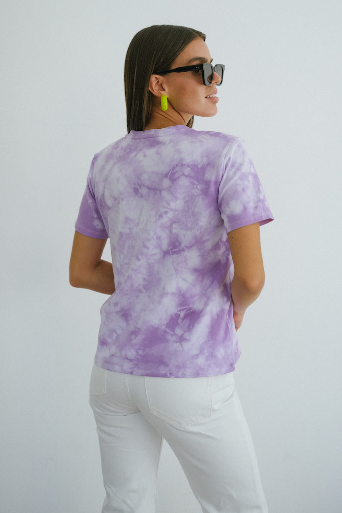 Футболка тай дай сиреневая