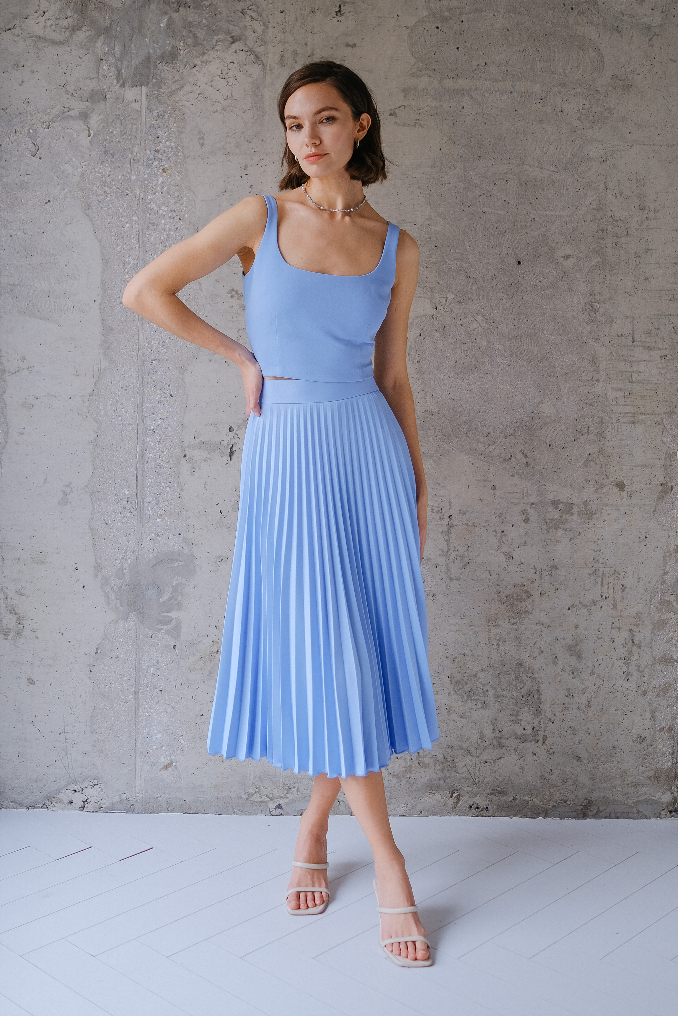 Топ голубой