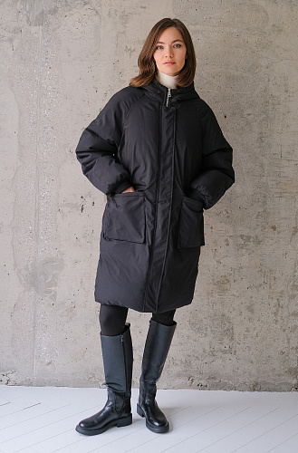 Куртка удлиненная с капюшоном 