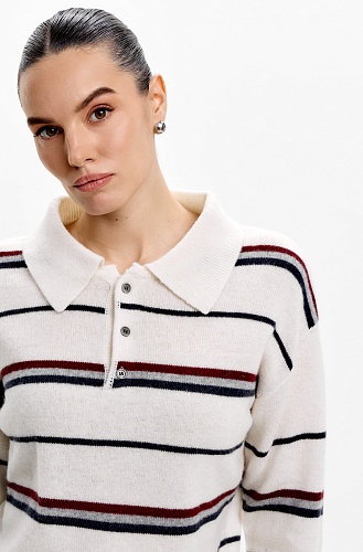 Поло трикотажное в полоску