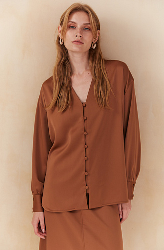 Блуза терракотовая