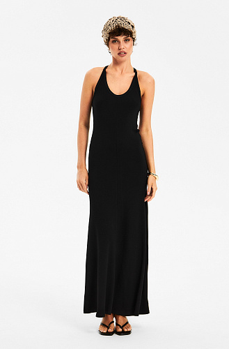 Платье макси трикотажное