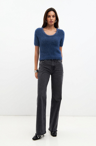 Джемпер с коротким рукавом из ангоры