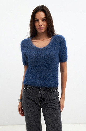 Джемпер с коротким рукавом из ангоры