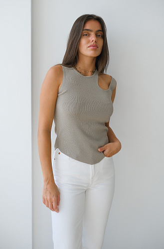 Майка с каплей бежевая 