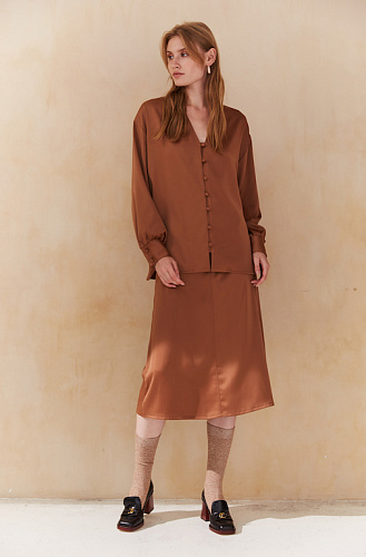 Блуза терракотовая