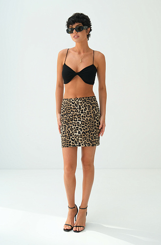 Юбка леопардовая мини