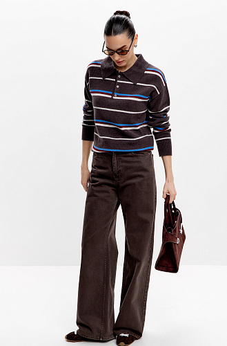 Поло трикотажное в полоску