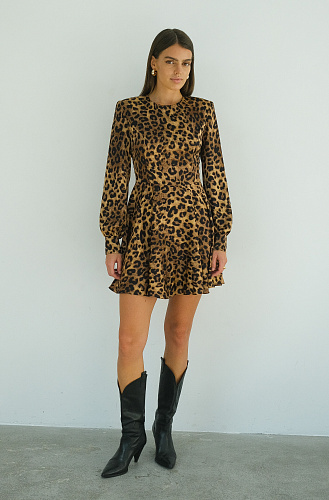 Платье мини леопардовое
