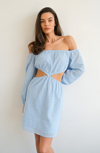 Платье из шитья голубое 