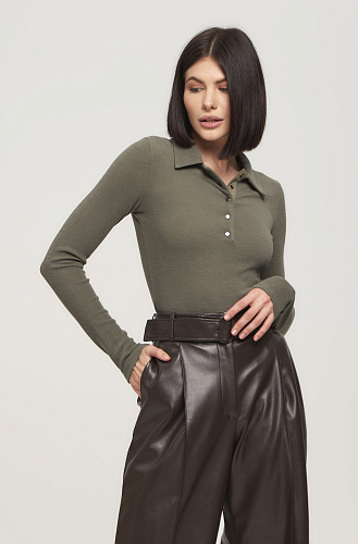 Поло трикотажное хаки