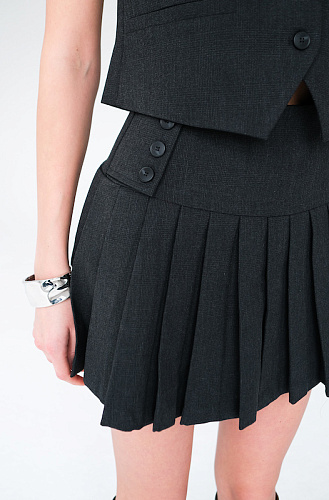 Юбка мини в складку 