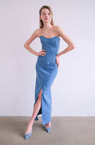 Юбка макси деним